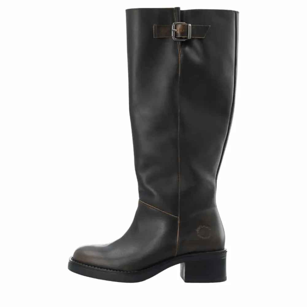 Clearance Cashott Casrikke Wide Pull Lang Støvle Dame Brun