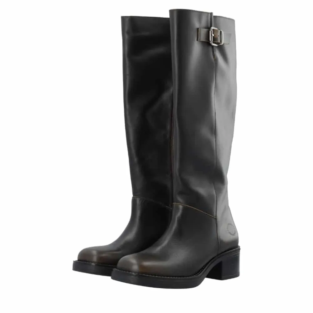 Clearance Cashott Casrikke Wide Pull Lang Støvle Dame Brun