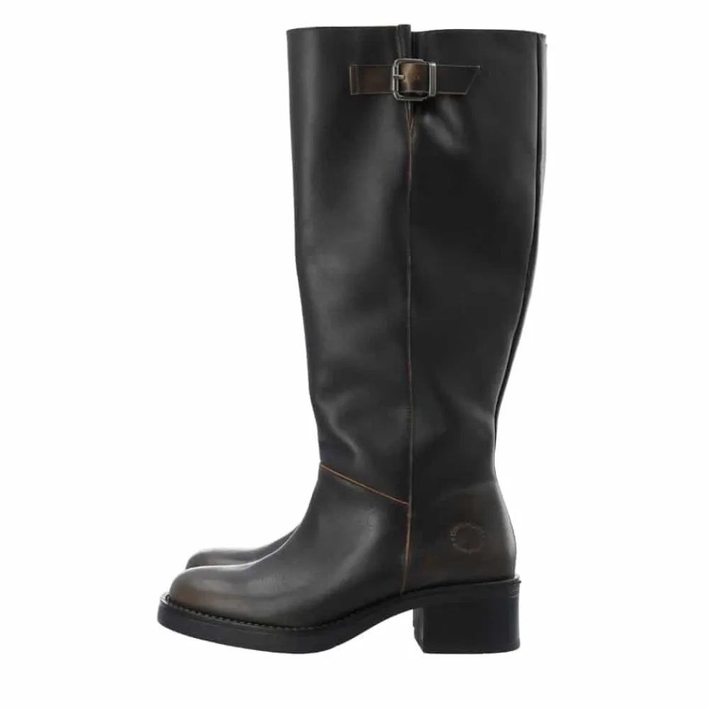 Clearance Cashott Casrikke Wide Pull Lang Støvle Dame Brun