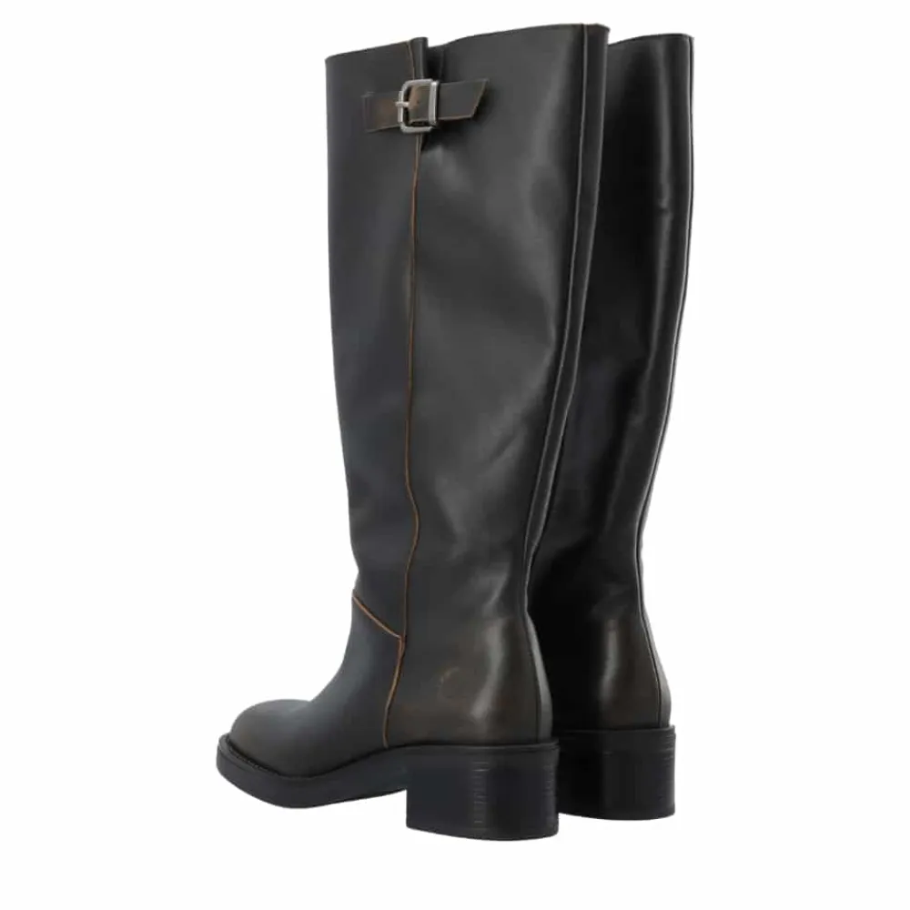 Clearance Cashott Casrikke Wide Pull Lang Støvle Dame Brun