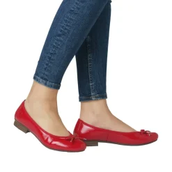 Rieker Ballerinasko Dame Rød