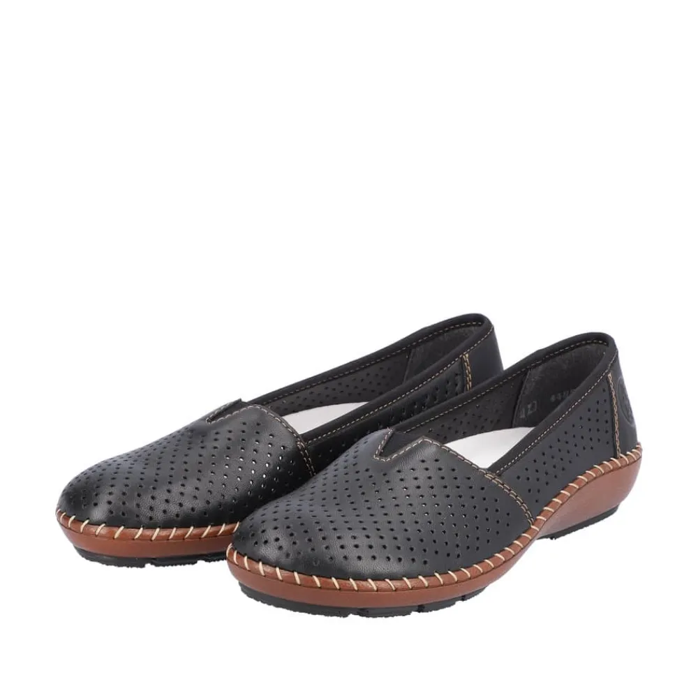 New Rieker Ballerinasko Dame Sort