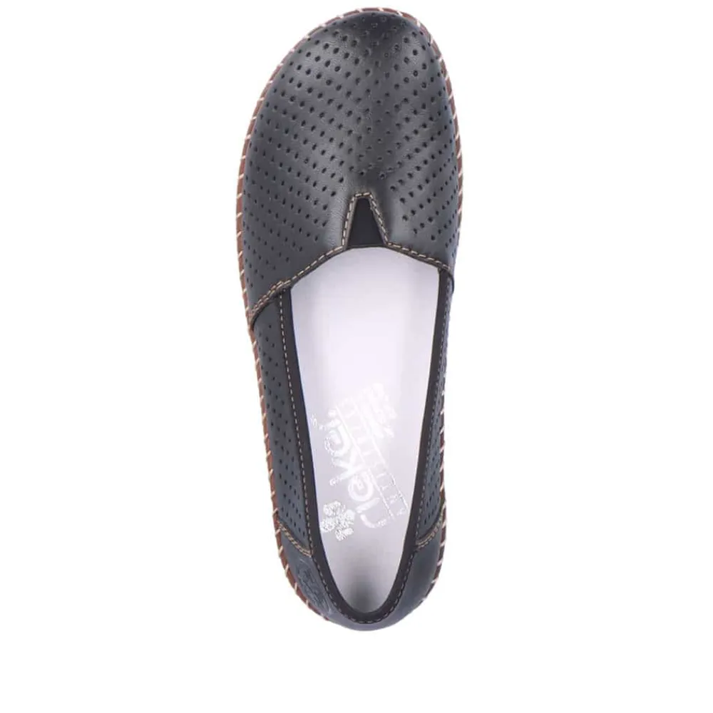 New Rieker Ballerinasko Dame Sort