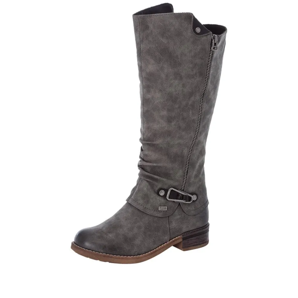 Clearance Rieker Lang Støvle Dame Grå