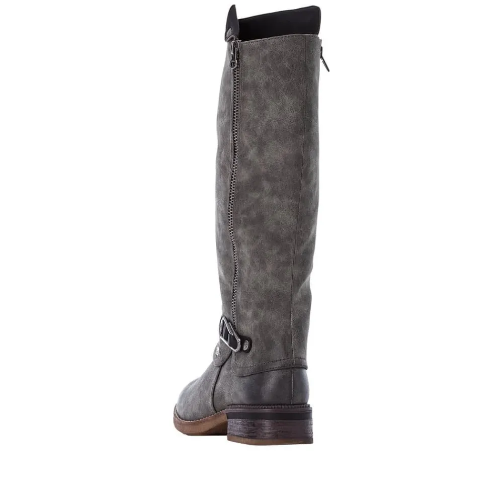 Clearance Rieker Lang Støvle Dame Grå
