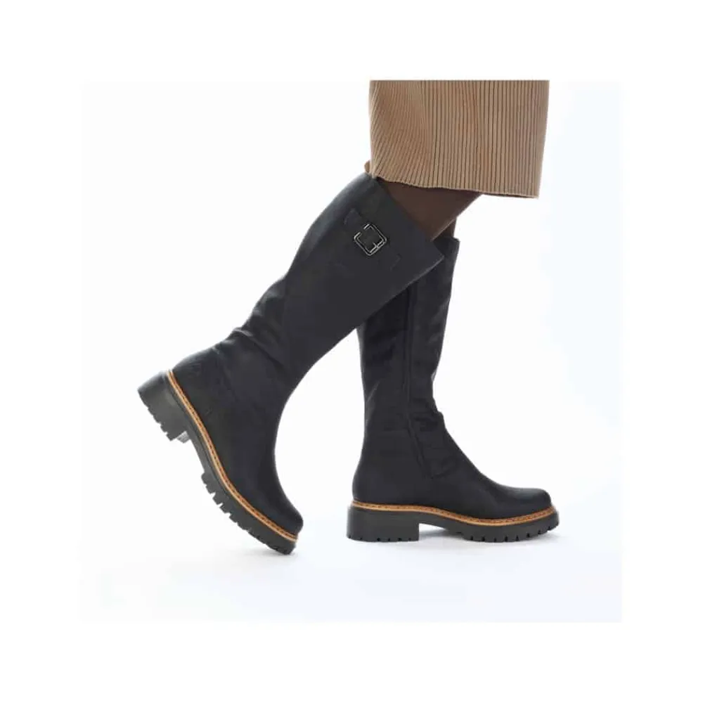 New Rieker Lang Støvle Dame Sort