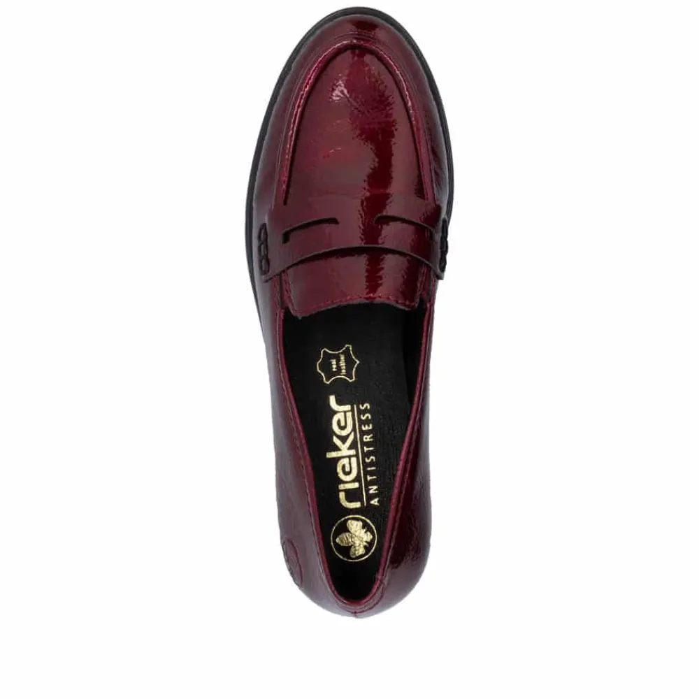 Outlet Rieker Loafers Dame Rød