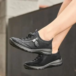 New Rieker Ready 2 Go Sneakers Dame Sort