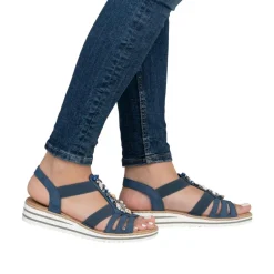 Online Rieker Sandal Dame Blå