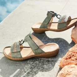 Clearance Rieker Sandal Dame Grøn
