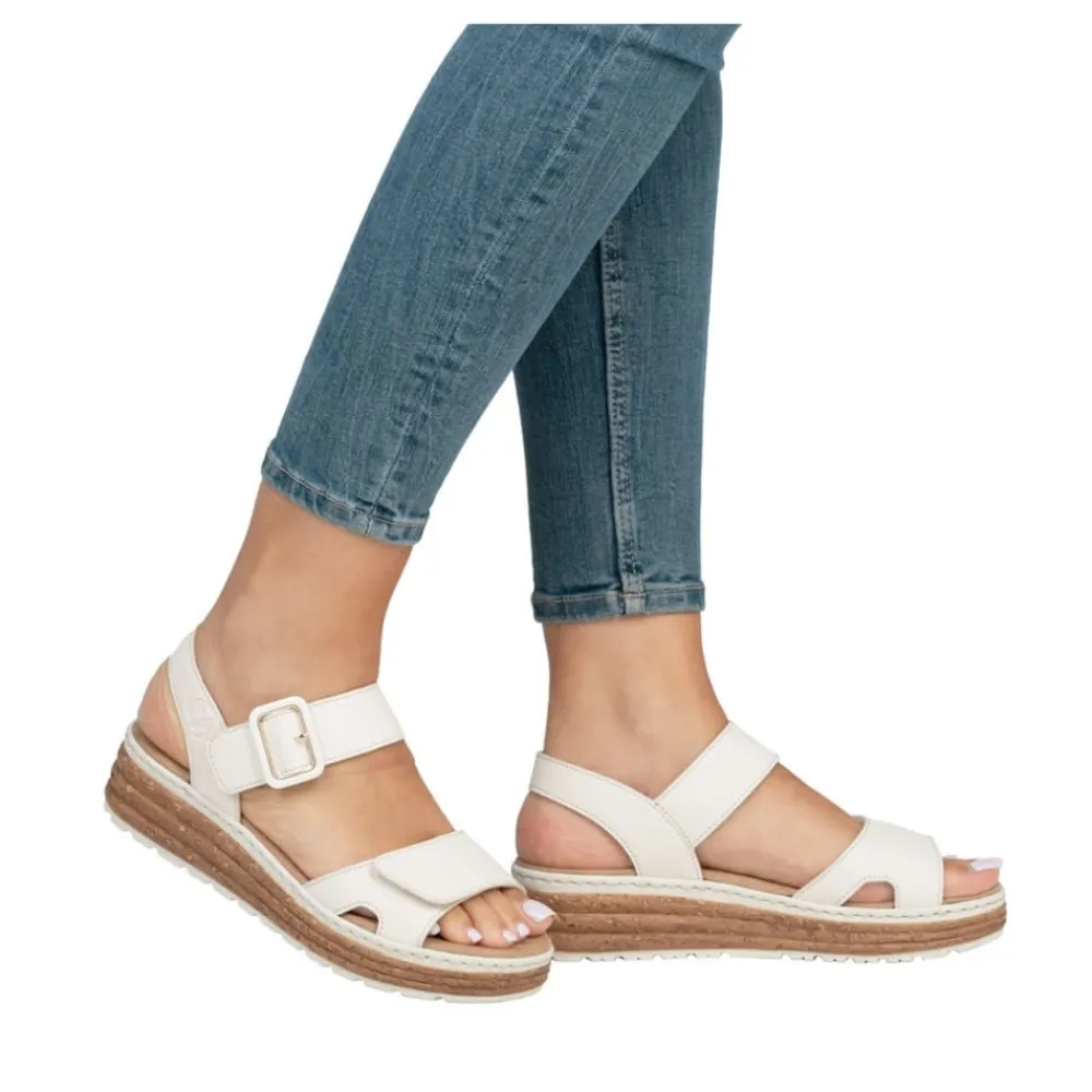 Hot Rieker Sandal Dame Beige