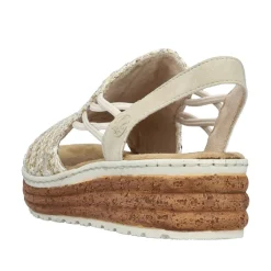 Clearance Rieker Sandal Dame Sølv