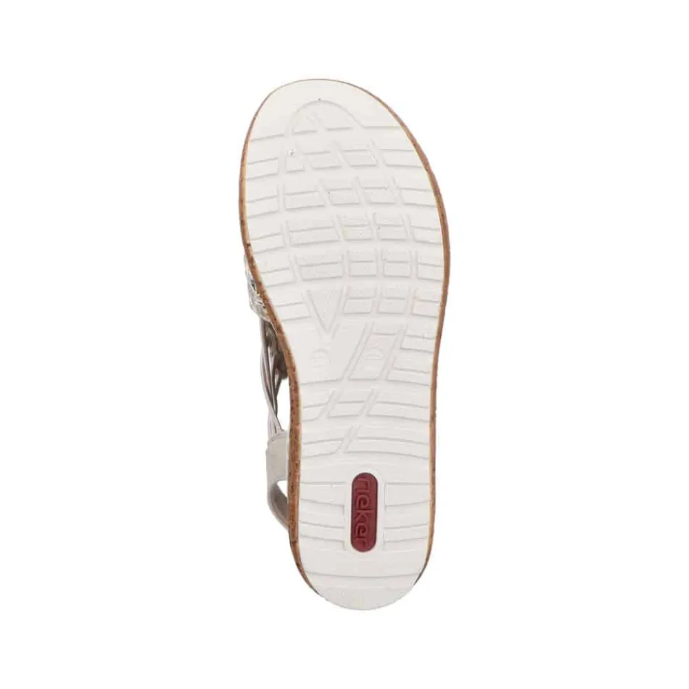 Clearance Rieker Sandal Dame Sølv