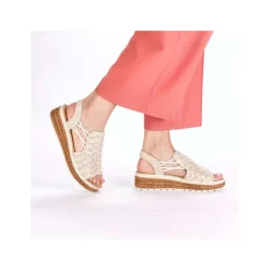 Clearance Rieker Sandal Dame Sølv