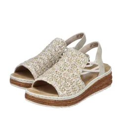 Clearance Rieker Sandal Dame Sølv