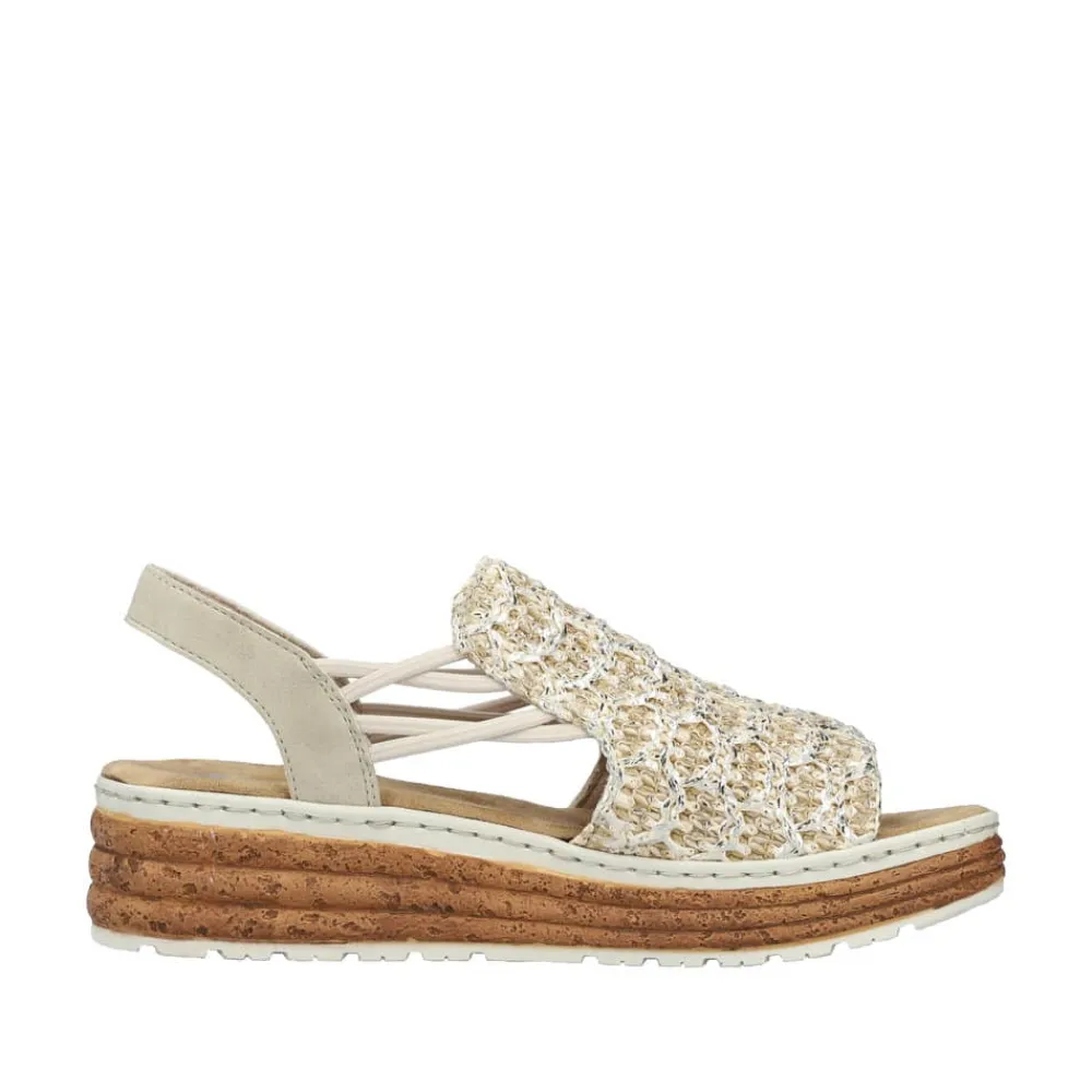 Clearance Rieker Sandal Dame Sølv