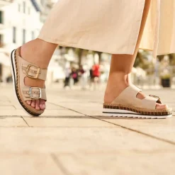 Outlet Rieker Sandal Dame Beige