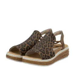 Hot Rieker Sandal Dame Leopard