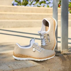 Discount Rieker Sneakers Dame Beige