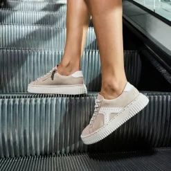 New Rieker Sneakers Dame Beige