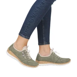 Outlet Rieker Sneakers Dame Grøn